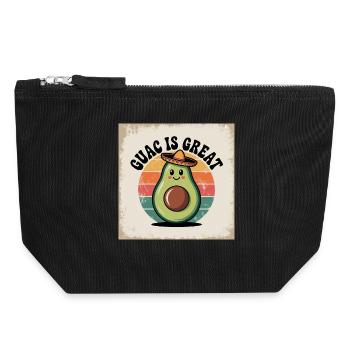 Drôle d’avocat avec chapeau mexicain - Pochette zippée en toile 18 x 19 cm - noir - Devant