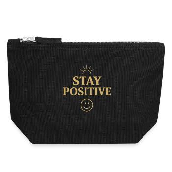 Stay positive - Canvas Zip Pouch 18 x 19 cm - black - Front