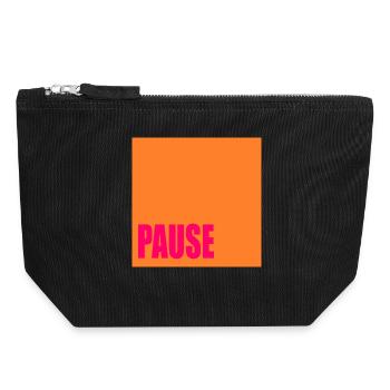 Pausen Zeichen - Canvas Reißverschluss-Täschchen (18 x 19 cm) - Schwarz - Vorne
