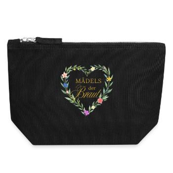 Girls of the bride! Heart - Canvas Zip Pouch 18 x 19 cm - black - Front