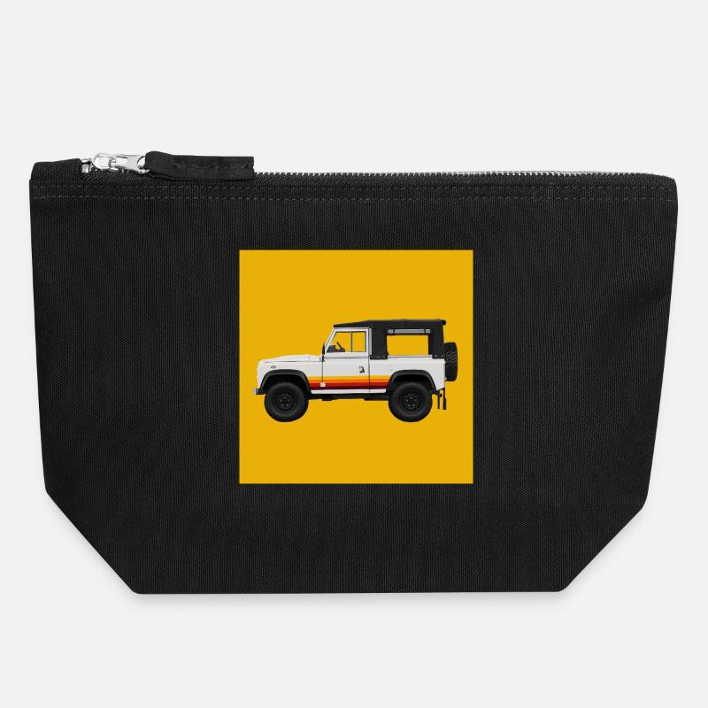 Vintage Off-Road SUV Design Defender - Canvas Zip Pouch 18 x 19 cm - black