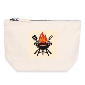 Fiery barbecue evening - Canvas Zip Pouch 18 x 19 cm - nature - Front