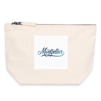 Montpellier Handlettering Design - Canvas Reißverschluss-Täschchen (18 x 19 cm) - Naturweiß - Vorne