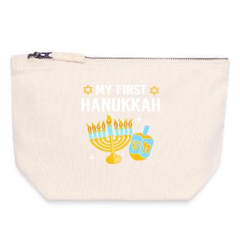 Hanukah Hanukkah Chanukkah - Canvas Reißverschluss-Täschchen (18 x 19 cm) - Naturweiß - Vorne