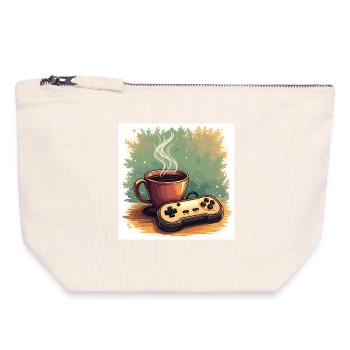 Caffeine & Campaigns - Canvas Zip Pouch 18 x 19 cm - nature - Front