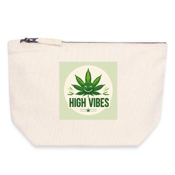 High Vibes Green Joy - Canvas Zip Pouch 18 x 19 cm - nature - Front