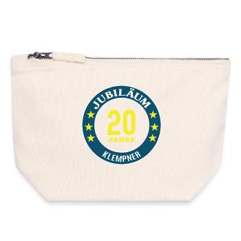 Plombier 20 ans 20e anniversaire - Pochette zippée en toile 18 x 19 cm - blanc naturel - Devant