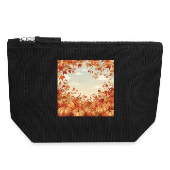 Hello Autumn - Canvas Reißverschluss-Täschchen (18 x 19 cm) - Schwarz - Vorne