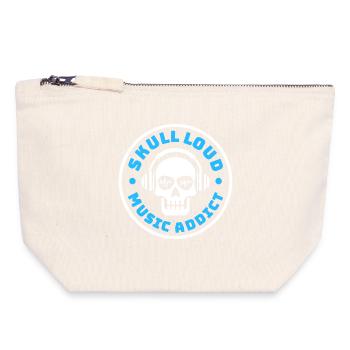 Crâne Skull Loud – Musiksüchtiger - Canvas Reißverschluss-Täschchen (18 x 19 cm) - Naturweiß - Vorne