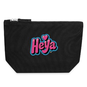 Heya Heart Bubble - Canvas Zip Pouch 18 x 19 cm - black - Front