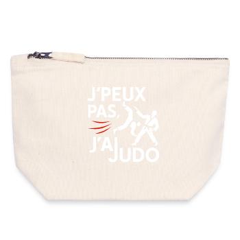 Judo Punchline: J'peux pas - Pochette zippée en toile 18 x 19 cm - blanc naturel - Devant