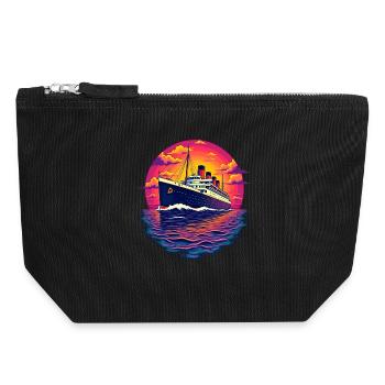 Cruise ship cruise - Canvas Zip Pouch 18 x 19 cm - black - Front