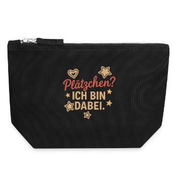 Plätzchen? Ich bin dabei. - Canvas Reißverschluss-Täschchen (18 x 19 cm) - Schwarz - Vorne