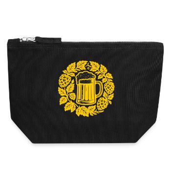 Bier kranz - Canvas Zip Pouch 18 x 19 cm - black - Front