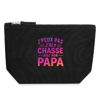 ChassePapa – J'peux pas - Pochette zippée en toile 18 x 19 cm - noir - Devant