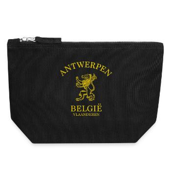Anvers, Anvers, Belgique - Pochette zippée en toile 18 x 19 cm - noir - Devant