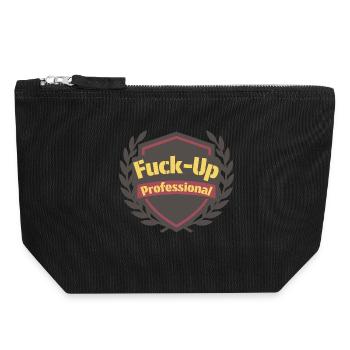 Fuck-Up Professional Badge - Canvas Reißverschluss-Täschchen (18 x 19 cm) - Schwarz - Vorne