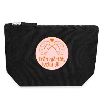 From the heart, good luck - Canvas Zip Pouch 18 x 19 cm - black - Front
