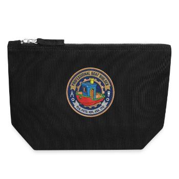 Professional Boatbuilder Benchy Patch - Canvas Zip Pouch 18 x 19 cm - black - Front