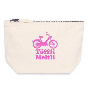 Töffli Meitli – Mofa Shirt für Girls & Töffli-Fans - Canvas Reißverschluss-Täschchen (18 x 19 cm) - Naturweiß - Vorne