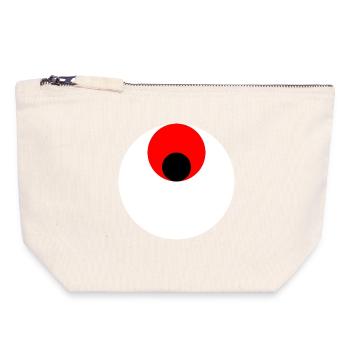 3 circles, white, red and black - Canvas Zip Pouch 18 x 19 cm - nature - Front