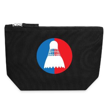 Badminton - Sport - Racket - Canvas Zip Pouch 18 x 19 cm - black - Front