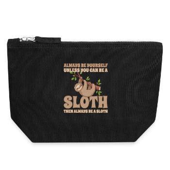 Faultier Always Be A Sloth - Canvas Reißverschluss-Täschchen (18 x 19 cm) - Schwarz - Vorne
