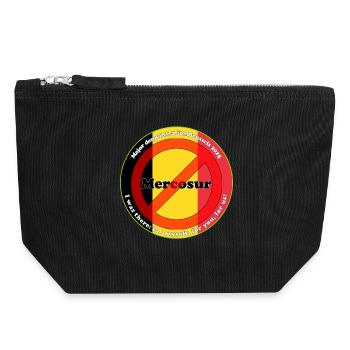 Farmers' protest against Mercosur - Canvas Zip Pouch 18 x 19 cm - black - Front