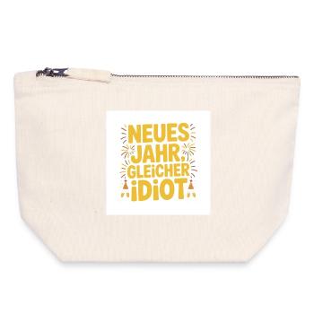 Neues Jahr, gleicher Idiot - Canvas Reißverschluss-Täschchen (18 x 19 cm) - Naturweiß - Vorne