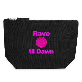 Rave til Dawn – Global Pink Glow! - Canvas Zip Pouch 18 x 19 cm - black - Front