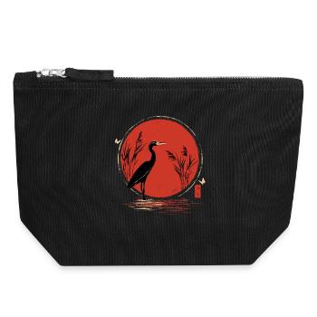 Ukiyoe de la Grue Rouge - Pochette zippée en toile 18 x 19 cm - noir - Devant