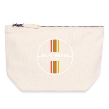 Piste cyclable Alpe-Adria - Pochette zippée en toile 18 x 19 cm - blanc naturel - Devant