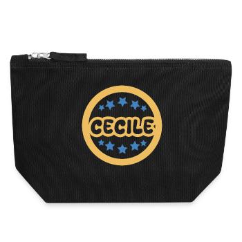 First name Cecile - Canvas Zip Pouch 18 x 19 cm - black - Front