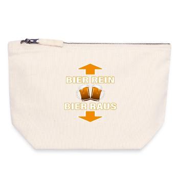 BEER IN - BEER OUT - Canvas Zip Pouch 18 x 19 cm - nature - Front