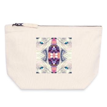 Kaléidoscope des loups arctiques - Pochette zippée en toile 18 x 19 cm - blanc naturel - Devant