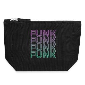 Funk Vintage - Canvas Reißverschluss-Täschchen (18 x 19 cm) - Schwarz - Vorne