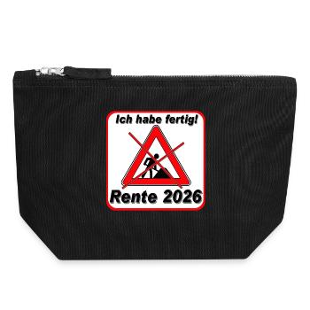 I've finished, pension 2026 - Canvas Zip Pouch 18 x 19 cm - black - Front