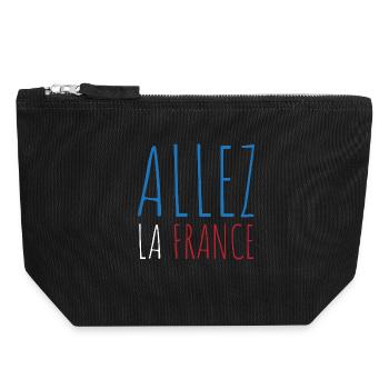 Allez la France Football - Pochette zippée en toile 18 x 19 cm - noir - Devant