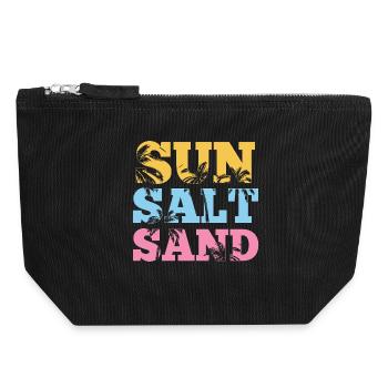 Summertime - Sun Salt and Sand - Canvas Zip Pouch 18 x 19 cm - black - Front