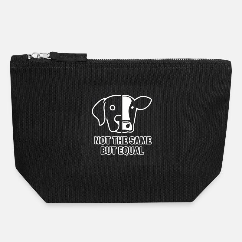 Dog Cow - Canvas Zip Pouch 18 x 19 cm - black