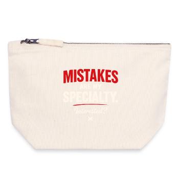 Mistakes Are My Specialty – Flirt Saying - Canvas Zip Pouch 18 x 19 cm - nature - Front