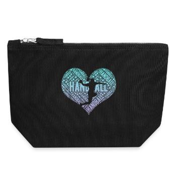 Handball Player Heart - Canvas Zip Pouch 18 x 19 cm - black - Front