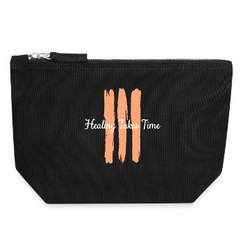 Healing Takes Time Mindfulness and Patience - Canvas Zip Pouch 18 x 19 cm - black - Front