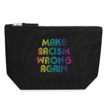 Make Racism Wrong Again - Canvas Reißverschluss-Täschchen (18 x 19 cm) - Schwarz - Vorne