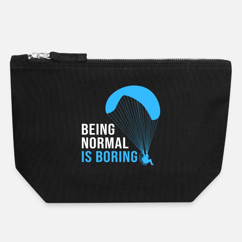 Skydive Paragliding - Canvas Zip Pouch 18 x 19 cm - black