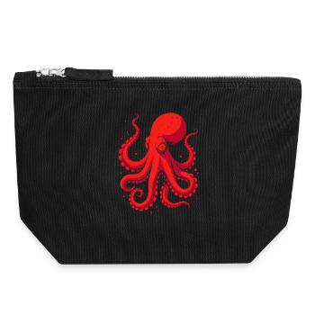 Crimson Octopus Pop Art - Canvas Zip Pouch 18 x 19 cm - black - Front