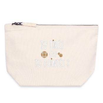 Petanque Design for fans of the French Game - Canvas Zip Pouch 18 x 19 cm - nature - Front