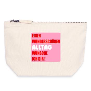 Alltag Wünsche - Canvas Reißverschluss-Täschchen (18 x 19 cm) - Naturweiß - Vorne
