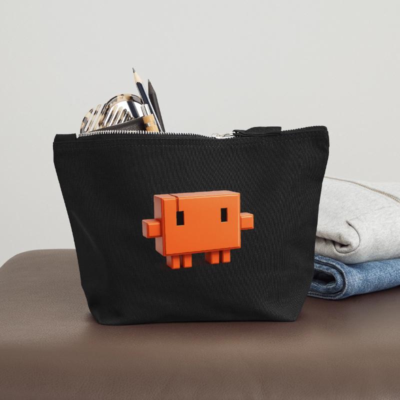 Claude Code Pixel 3D Mascot Cute Dev Sticker Canvas Zip Pouch 18 x 19 cm