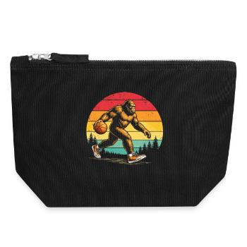 Bigfoot Sasquatch Big Foot Basketball - Canvas Reißverschluss-Täschchen (18 x 19 cm) - Schwarz - Vorne